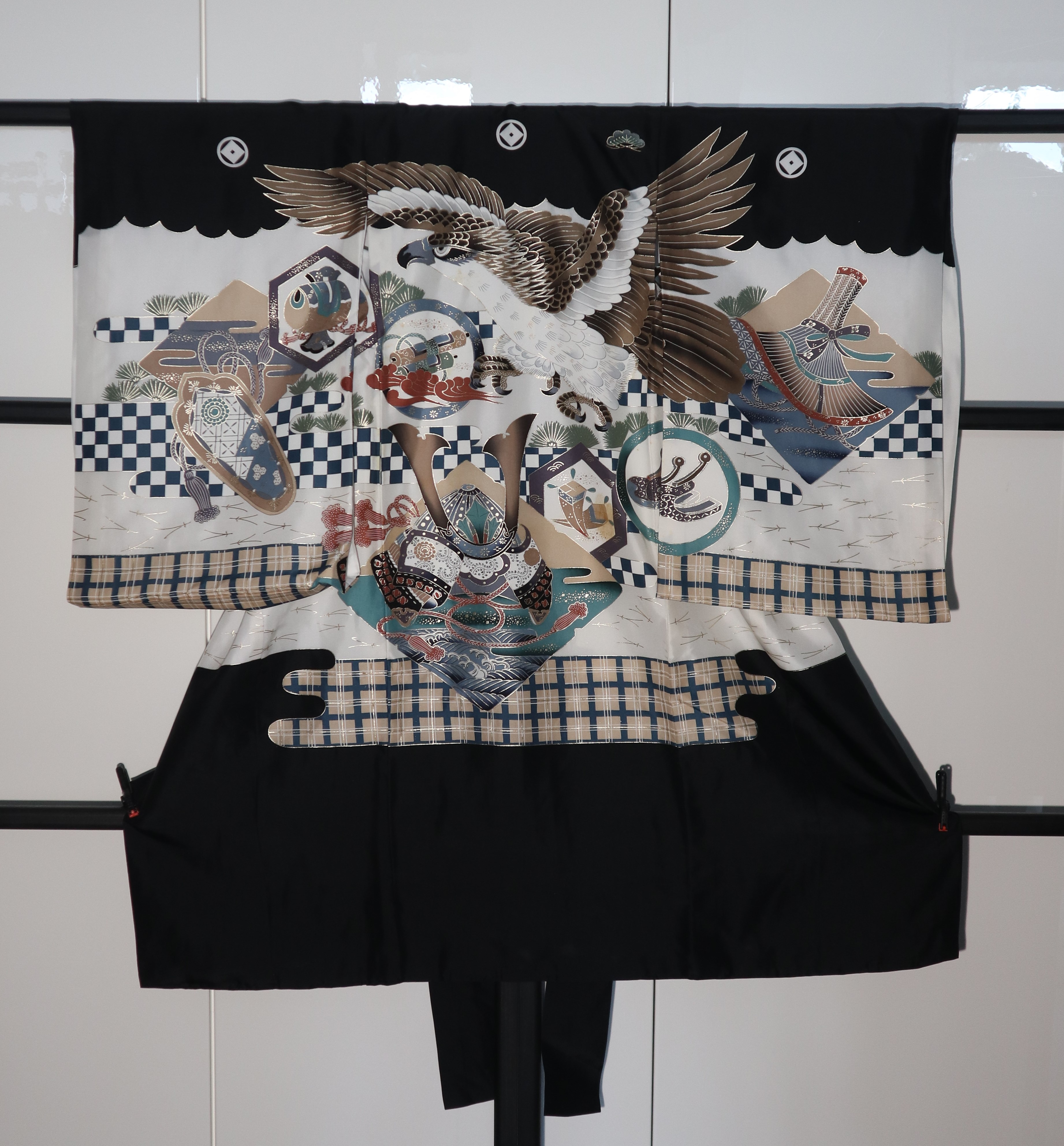 Vintage Kimono Kinder - Adler mit Unterkimono