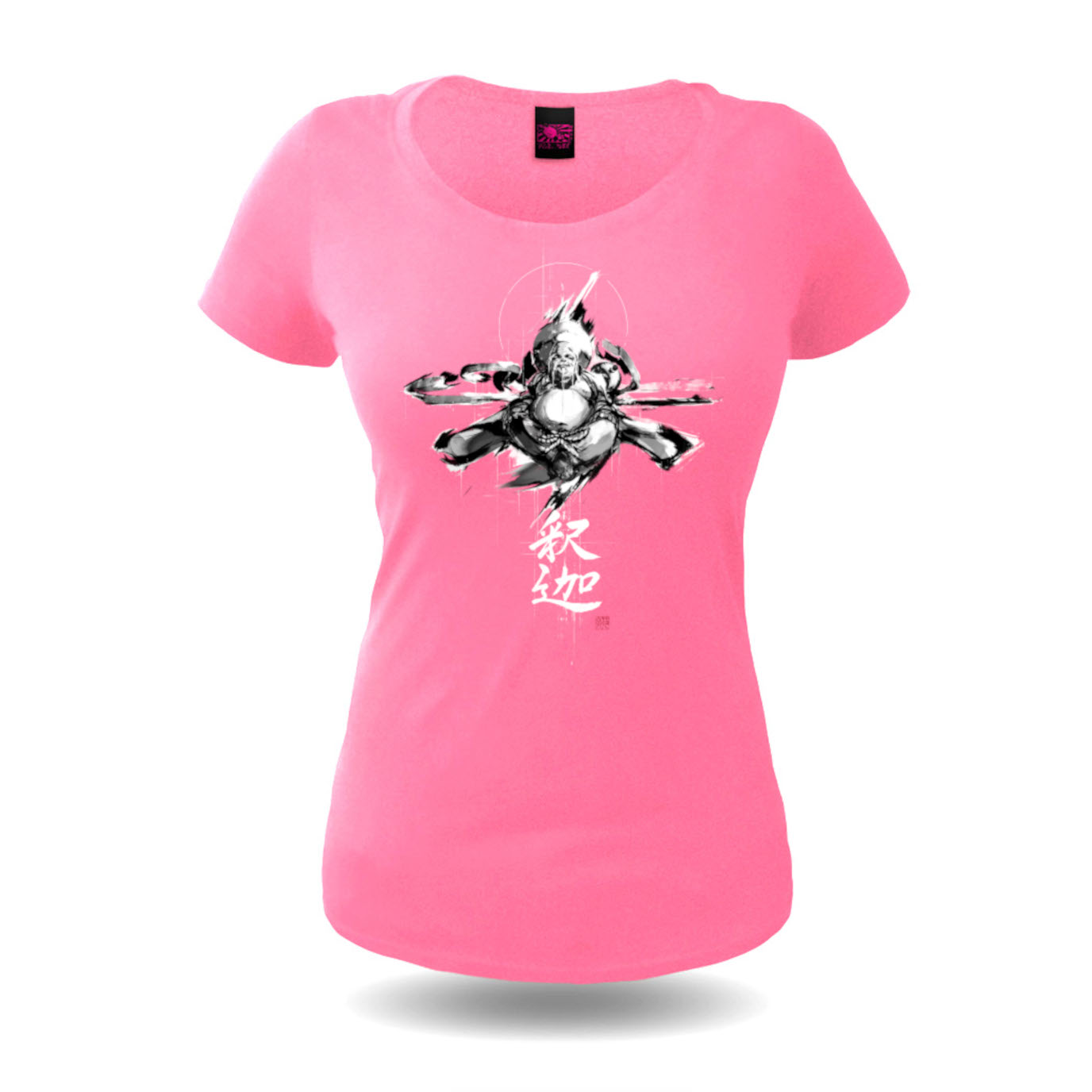 T-Shirt tailliert Buddha rosa