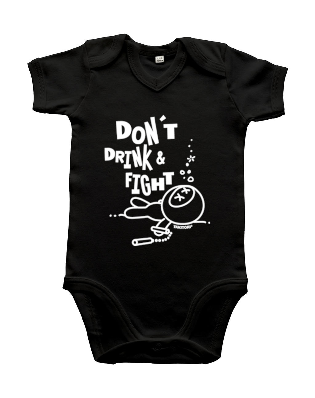 Baby Body schwarz Ninja - Don't drink and fight