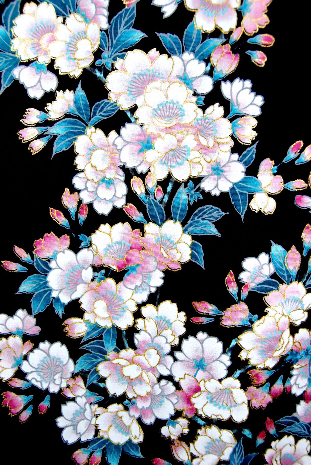 Fashion-Yukata - White Cherry Blossoms